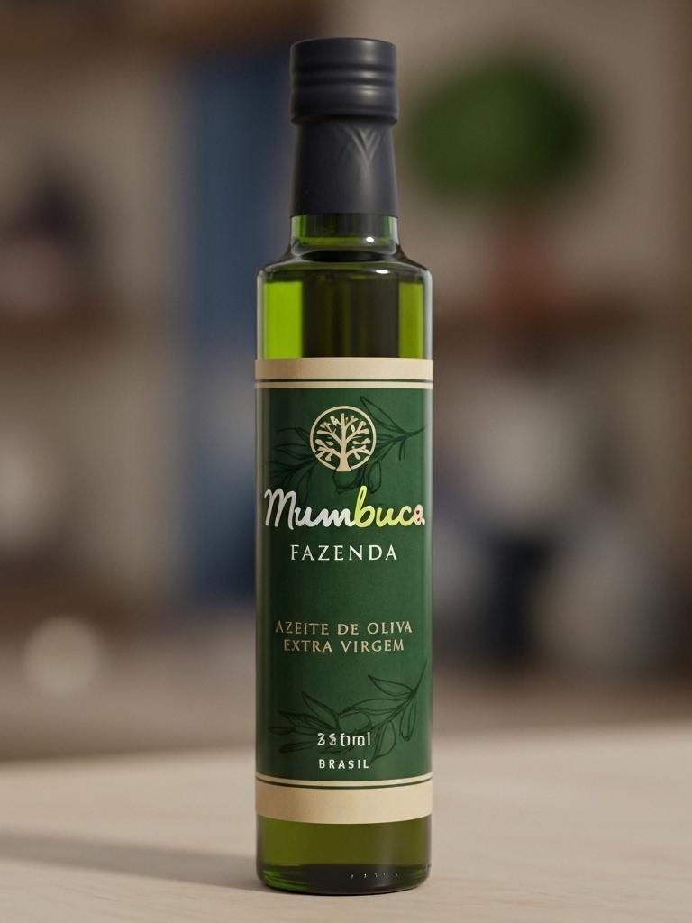 Garrafa do azeite extra virgem Mumbuca